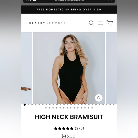Klassy Network high neck brami / bodysuit - Picture 1 of 5
